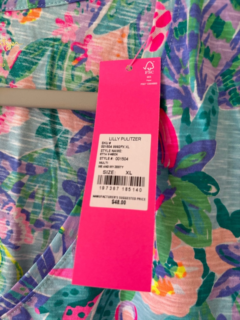 Lilly Pulitzer Multicolor Floral V-Neck Tee - Picture 2 of 2